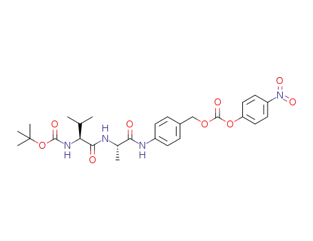 tert-butyl ((S)-3-methyl-1-(((S)-1-((4-((((4-nitrophenoxy)carbonyl)oxy)methyl)phenyl)amino)-1-oxopropan-2-yl)amino)-1-oxobutan-2-yl)carbamate