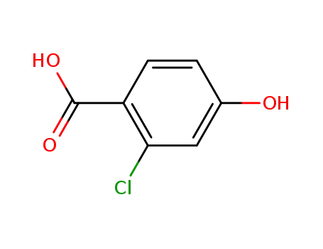 Molecular Structure of 56363-84-9 (2-Chloro-4-hydroxybenzoic acid)