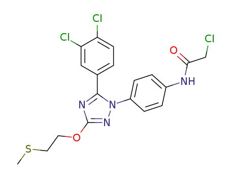 2-chloro-N-(4-(5-(3,4-dichlorophenyl)-3-(2-(methylthio)ethoxy)-1H-1,2,4-triazol-1-yl)phenyl)acetamide