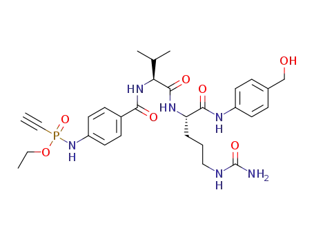 N-(4-(O-ethyl-P-ethynyl-phosphonamidato-N-benzoyl))-L-valine-L-citrulline-4-aminobenzyl alcohol