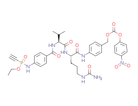 N-(4-(O-ethyl-P-ethynyl-phosphonamidato-N-benzoyl))-L-valine-L-citrulline-4-aminobenzyl-4-nitrophenyl carbonate