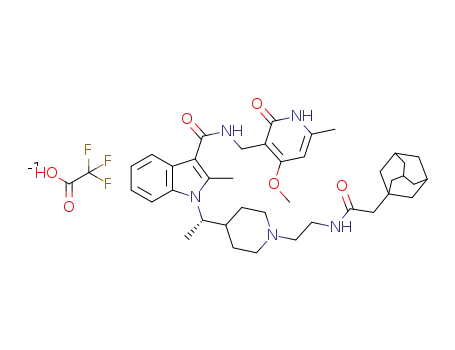 1-((S)-1-(1-(2-(2-(adamantan-1-yl)acetamido)ethyl)piperidin-4-yl)ethyl)-N-((4-methoxy-6-methyl-2-oxo-1,2-dihydropyridin-3-yl)methyl)-2-methyl-1H-indole-3-carboxamide 2,2,2-trifluoroacetate