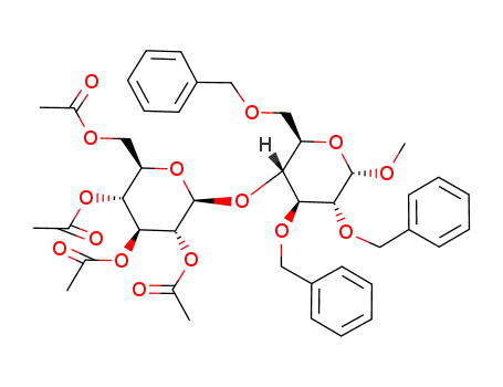 (2R,3R,4S,5R,6S)-2-(acetoxymethyl)-6-(((2R,3R,4S,5R,6S)-4,5-bis(benzyloxy)-2-((benzyloxy)methyl)-6-methoxytetrahydro-2H-pyran-3-yl)oxy)tetrahydro-2H-pyran-3,4,5-triyl triacetate