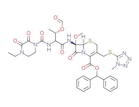 (6R,7S)-7-[[(3S)-2-[(4-ethyl-2,3-dioxo-1-piperazinyl)carboxamido]-3-formyloxy-1-oxobutyl]amino]-7-methoxy-3-[(1-methyl-1H-tetrazol-5-yl)thiomethyl]-8-oxo-5-thia-1-azabicyclo[4.2.0]oct-2-ene-2-carboxylic acid diphenylmethyl ester