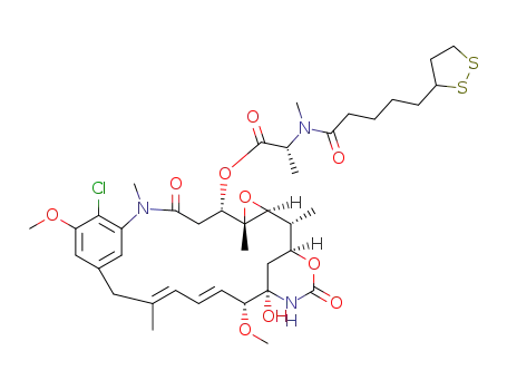 (14S,16S,32S,33S,2R,4S,10E,12E,14R)-86-chloro-14-hydroxy-85,14-dimethoxy-33,2,7,10-tetramethyl-12,6-dioxo-7-aza-1(6,4)-oxazinana-3(2,3)-oxirana-8(1,3)-benzenacyclotetradecaphane-10,12-dien-4-yl N-((1,2-dithiolan-3-yl)pentanoyl)-N-methyl-D-alaninate