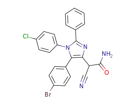 2-(5-(4-bromophenyl)-1-(4-chlorophenyl)-2-phenyl-1H-imidazol-4-yl)-2-cyanoacetamide