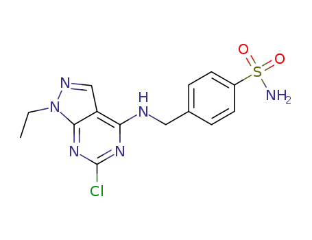 4-((6-chloro-1-ethyl-1H-pyrazolo[3,4-d]pyrimidin-4-yl)aminomethyl)benzenesulfonamide
