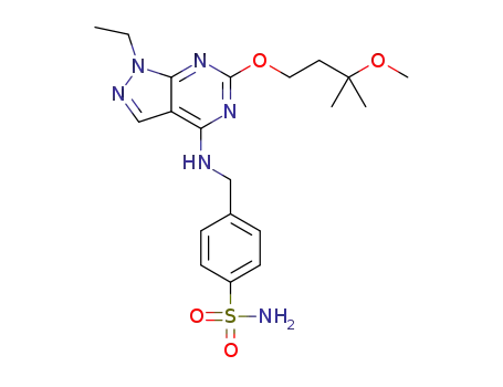 4-((1-ethyl-6-(3-methoxy-3-methylbutoxy)-1H-pyrazolo[3,4-d]pyrimidin-4-yl)aminomethyl)benzenesulfonamide