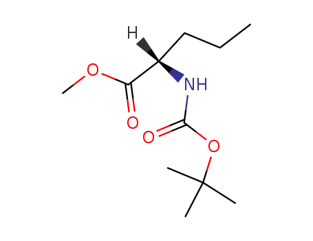 Molecular Structure of 64896-37-3 ((S)-Methyl 2-((tert-butoxycarbonyl)aMino)pentanoate)