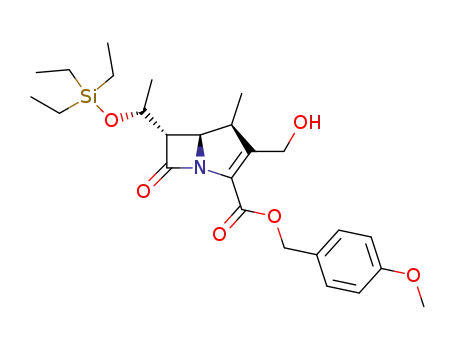 p-Methoxybenzyl (1S,5R,6S)-2-Hydroxymethyl-1-methyl-6-<(R)-1-trinthylsilyloxyethyl>carbapen-2-em-3-carboxylate