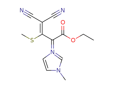 1-methylimidazolium N-(3,3-dicyano-1-ethoxycarbonyl-2-methylthio)allylide