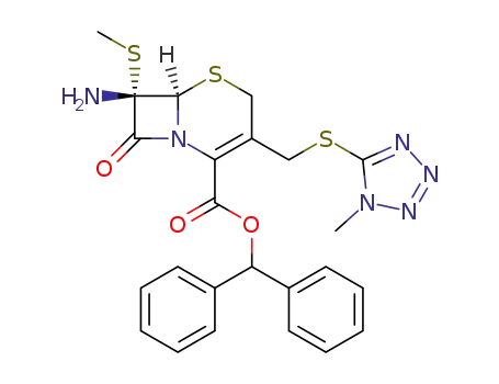 (6R-cis)-7-amino-3-<<(1-methyl-1H-tetrazol-5-yl)thio>methyl>-7-(methylthio)-8-oxo-5-thia-1-azabicyclo<4.2.0>oct-2-ene-2-carboxylic acid diphenylmethyl ester