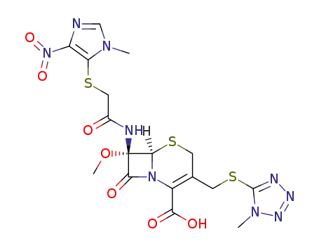 (6R)-7c-methoxy-7t-[2-(3-methyl-5-nitro-3H-imidazol-4-ylsulfanyl)-acetylamino]-3-(1-methyl-1H-tetrazol-5-ylsulfanylmethyl)-8-oxo-(6rH)-5-thia-1-aza-bicyclo[4.2.0]oct-2-ene-2-carboxylic acid