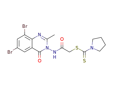 Pyrrolidine-1-carbodithioic acid (6,8-dibromo-2-methyl-4-oxo-4H-quinazolin-3-ylcarbamoyl)-methyl ester