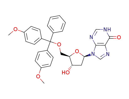 9-((2R,4S,5R)-5-((bis(4-methoxyphenyl)(phenyl)methoxy)methyl)-4-hydroxytetrahydrofuran-2-yl)-1H-purin-6(9H)-one