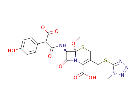 (6R,7R)-7-[2-Carboxy-2-(4-hydroxy-phenyl)-acetylamino]-6-methoxy-3-(1-methyl-1H-tetrazol-5-ylsulfanylmethyl)-8-oxo-5-thia-1-aza-bicyclo[4.2.0]oct-2-ene-2-carboxylic acid