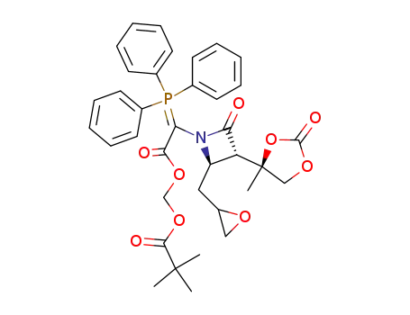 pivaloyloxymethyl (3S*,4R*)-α-<4-(2,3-epoxypropyl)-3-(4-methyl-2-oxo-1,3-dioxolan-4-yl)-2-azetidinone-1-yl>-α-triphenylphosphoranilideneacetate