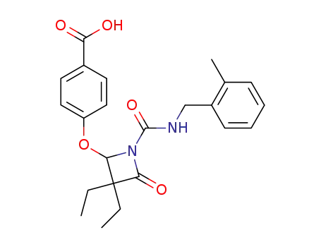 4-[3,3-Diethyl-1-(2-methyl-benzylcarbamoyl)-4-oxo-azetidin-2-yloxy]-benzoic acid