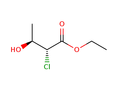 Molecular Structure of 110444-43-4 (Butanoic acid, 2-chloro-3-hydroxy-, ethyl ester, (2R,3S)-)
