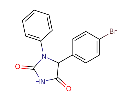 Molecular Structure of 37932-71-1 (2,4-Imidazolidinedione, 5-(4-bromophenyl)-1-phenyl-)