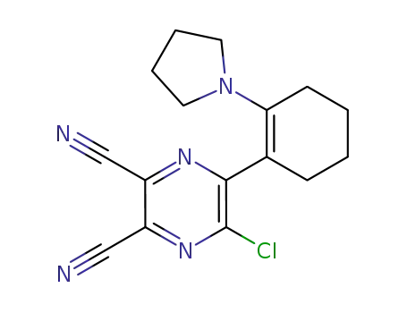 2-<2'-(azacyclopent-1''-yl)-1'-cyclohexen-1'-yl>-3-chloro-5,6-dicyanopyrazine