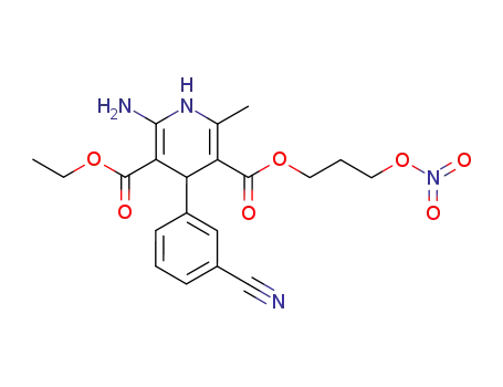 2-Amino-4-(3-cyano-phenyl)-6-methyl-1,4-dihydro-pyridine-3,5-dicarboxylic acid 3-ethyl ester 5-(3-nitrooxy-propyl) ester