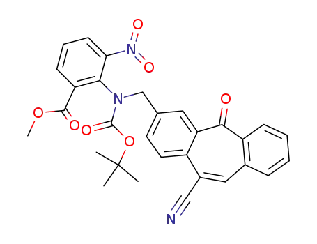 methyl 2-<(tert-butoxycarbonyl)<(11-cyano-5-oxo-5H-dibenzocyclohepten-3-yl)methyl>amino>-3-nitrobenzoate