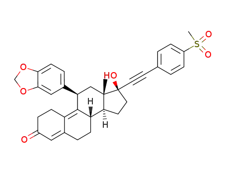 (11β,17α)-11-(1,3-benzodioxol-5-yl)-21-[4-(methylsulfonyl)phenyl]-17-hydroxy-19-norpregna-4,9-dien-20-yn-3-one