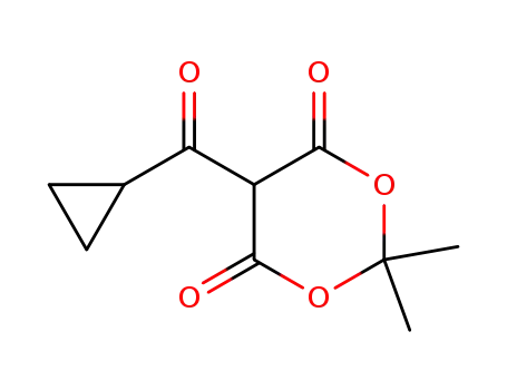 Molecular Structure of 134302-11-7 (1,3-Dioxane-4,6-dione, 5-(cyclopropylcarbonyl)-2,2-dimethyl-)