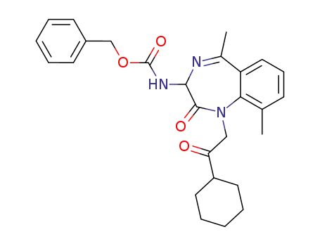 N-(3RS)-3-benzyloxycarbonylamino-1-cyclohexylcarbonylmethyl-2,3-dihydro-5,9-dimethyl-1H-1,4-benzodiazepin-2-one