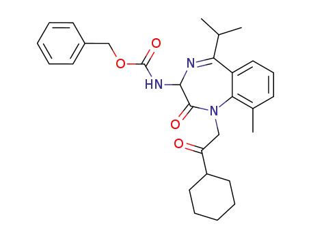 (3RS)-3-benzyloxycarbonylamino-1-cyclohexyl-carbonylmethyl-2,3-dihydro-5-isopropyl-9-methyl-1H-1,4-benzodiazepin-2-one
