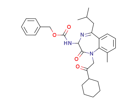 (3RS)-3-benzyloxycarbonylamino-1-cyclohexyl-carbonylmethyl-2,3-dihydro-5-isobutyl-9-methyl-1H-1,4-benzodiazepin-2-one