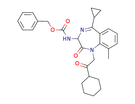 (3RS)-3-benzyloxycarbonylamino-1-cyclohexyl-carbonylmethyl-2,3-dihydro-5-cyclopropyl-9-methyl-1H-1,4-benzodiazepin-2-one