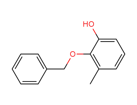 Molecular Structure of 150710-99-9 (Phenol, 3-methyl-2-(phenylmethoxy)-)
