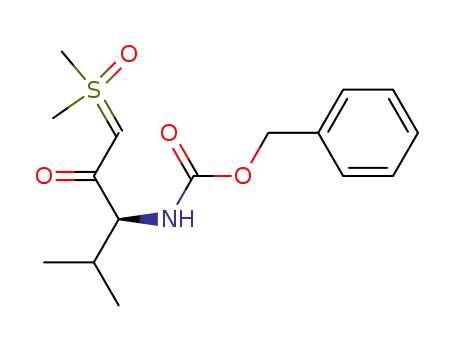 Molecular Structure of 850796-29-1 (Sulfoxonium, dimethyl-,
(3S)-4-methyl-2-oxo-3-[[(phenylmethoxy)carbonyl]amino]pentylide)