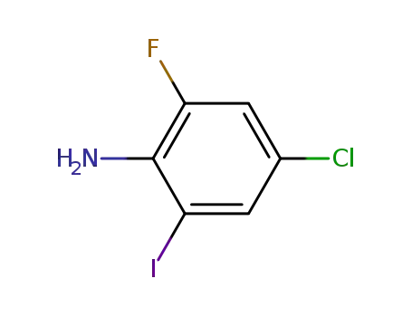 Molecular Structure of 216393-67-8 (4-CHLORO-2-FLUORO-6-IODOANILINE)