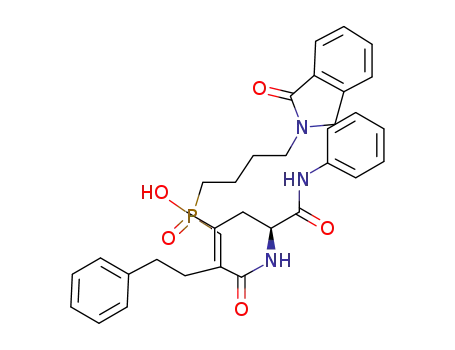 (2-(((4-(1,3-Dihydro-1-oxo-2H-isoindol-2-yl)butyl)-hydroxyphosphinyl)methyl)-4-phenylbutanoyl)-L-leucine N-phenylamide