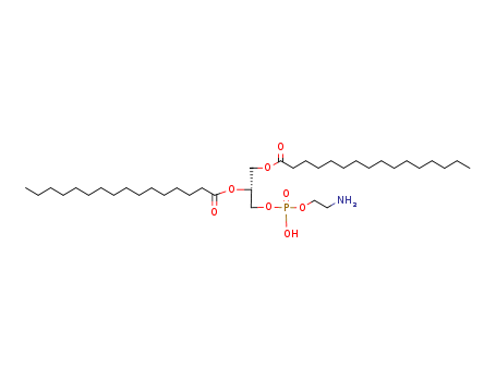 923-61-5,1,2-DIPALMITOYL-SN-GLYCERO-3-PHOSPHOETHANOLAMINE,Hexadecanoicacid, (1R)-1-[[[(2-aminoethoxy)hydroxyphosphinyl]oxy]methyl]-1,2-ethanediylester (9CI);Hexadecanoic acid,1-[[[(2-aminoethoxy)hydroxyphosphinyl]oxy]methyl]-1,2-ethanediyl ester, (R)-;Palmitin, 1,2-di-, 2-aminoethyl hydrogen phosphate, L- (8CI);(R)-Dipalmitoylphosphatidylethanolamine;1,2-Dihexadecanoyl-sn-glycerol-3-phosphorylethanolamine;1,2-Dipalmitoyl-3-sn-phosphatidylethanolamine;1,2-Dipalmitoyl-L-3-phosphatidylethanolamine;1,2-Dipalmitoyl-L-a-phosphatidylethanolamine;1,2-Dipalmitoyl-sn-glycero-3-phosphatidylethanolamine;1,2-Dipalmitoyl-sn-glycero-3-phosphoethanolamine;1,2-Dipalmitoyl-sn-glycero-3-phosphorylethanolamine;1,2-Dipalmitoyl-sn-glycerol-3-L-a-phosphorylethanolamine;1,2-Dipalmitoyl-sn-glycerol-3-phosphoethanolamine;1,2-Dipalmitoyl-sn-glycerol-3-phosphorylethanolamine;1,2-Dipalmitoyl-sn-glycerophosphoethanolamine;1,2-Dipalmitoylglycerophosphorylethanolamine;Coatsome ME 6060;DHPE;Dipalmitoyl-L-a-cephalin;Dipalmitoyl-L-a-phosphatidylethanolamine;L-a-Dipalmitoylphosphatidylethanolamine;L-b,g-Dipalmitoyl-a-phosphatidylethanolamine;