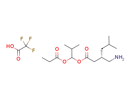 (S)-3-aminomethyl-5-methylhexanoic acid 2-methyl-1-propionyloxypropyl ester trifluoroacetate