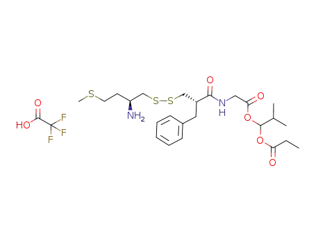 1-(2-((1-ethylcarbonyloxyisobutoxycarbonyl)methylcarbamoyl)-3-phenylpropyldisulfanylmethyl)-3-methylsulfanylpropyl ammonium trifluoroacetate