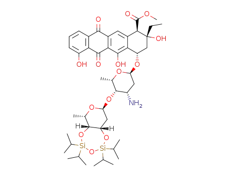 7-[2-deoxy-3,4-tetraisopropyldisiloxyl-α-L-fucopyranosyl-(1→4)-3-amino-2,3-dideoxy-α-L-fucopyranoside]-aklavinone