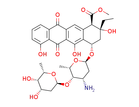 7-[2-deoxy-α-L-fucopyranosyl-(1→4)-3-amino-2,3-dideoxy-α-L-fucopyranoside]-aklavinone