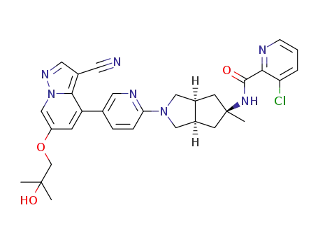 3-chloro-N-((3aR,5r,6aS)-2-(5-(3-cyano-6-(2-hydroxy-2-methylpropoxy)pyrazolo[1,5-a]pyridin-4-yl)pyridin-2-yl)-5-methyloctahydrocyclopenta[c]pyrrol-5-yl)picolinamide