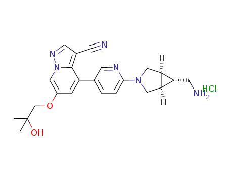 4-(6-((1R,5S,6s)-6-(aminomethyl)-3-azabicyclo[3.1.0]hexan-3-yl)pyridin-3-yl)-6-(2-hydroxy-2-methylpropoxy)pyrazolo[1,5-a]pyridine-3-carbonitrile hydrochloride
