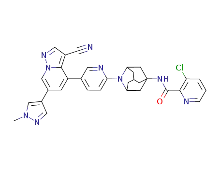 3-chloro-N-((1R,3S,5s,7s)-2-(5-(3-cyano-6-(1-methyl-1H-pyrazol-4-yl)pyrazolo[1,5-a]pyridin-4-yl)pyridin-2-yl)-2-azaadamantan-5-yl)picolinamide