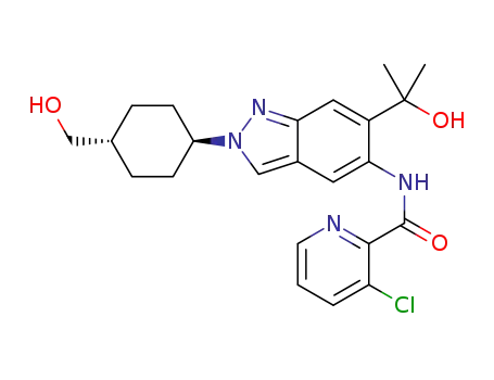 3-chloro-N-[2-[(1r,4r)-4-(hydroxymethyl)cyclohexyl]-6-(1-hydroxy-1-methyl-ethyl)indazol-5-yl]pyridine-2-carboxamide