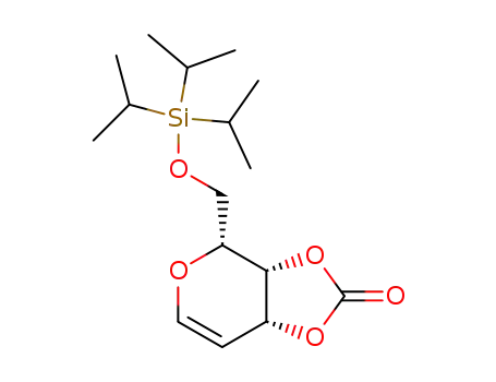 1,5-anhydro-6-O-triisopropylsilyl-3,4-O-carbonate-2-deoxy-D-lyxo-hex-1-enopyranose