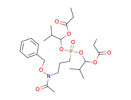 Molecular Structure of 581106-36-7 (Phosphonic acid, [3-[acetyl(phenylmethoxy)amino]propyl]-,
bis[2-methyl-1-(1-oxopropoxy)propyl] ester)