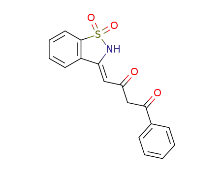 4-(1,1-dioxido-1,2-benzisothiazol-3(2H)-ylidine)-1-phenylbutan-1,3-dione
