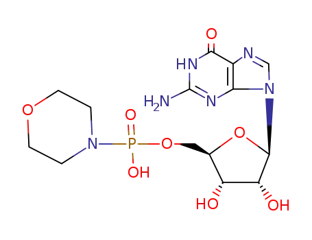 Molecular Structure of 7390-53-6 (Guanosine, 5'-(hydrogen 4-morpholinylphosphonate))